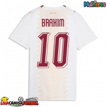 Camisa de Futebol Marrocos Brahim Diaz #10 Equipamento Secundário Mulheres Mundo 2026 Manga Curta
